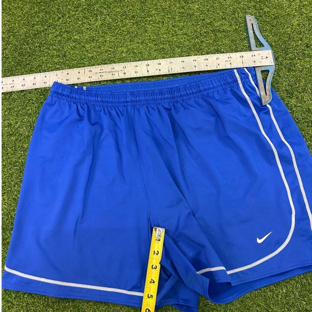 Nike Team Fit Dry Running Short Men Large Blue White Piping Athletic Gym Workout